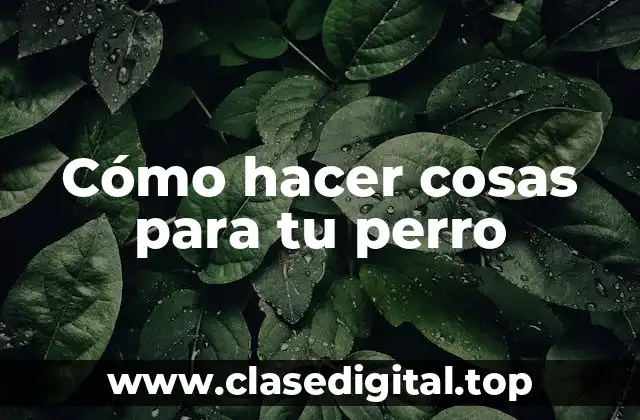 Cómo hacer cosas para tu perro