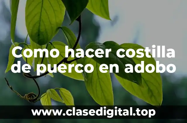 Como hacer costilla de puerco en adobo