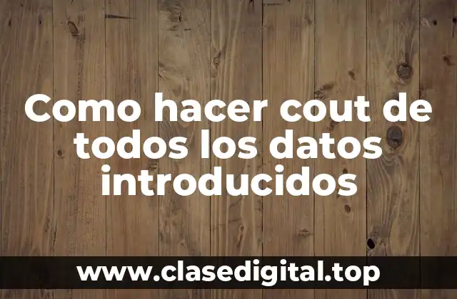 Como hacer cout de todos los datos introducidos