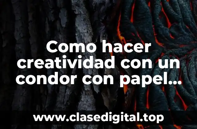 Como hacer creatividad con un condor con papel grande
