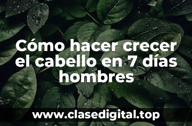 Cómo hacer crecer el cabello en 7 días hombres