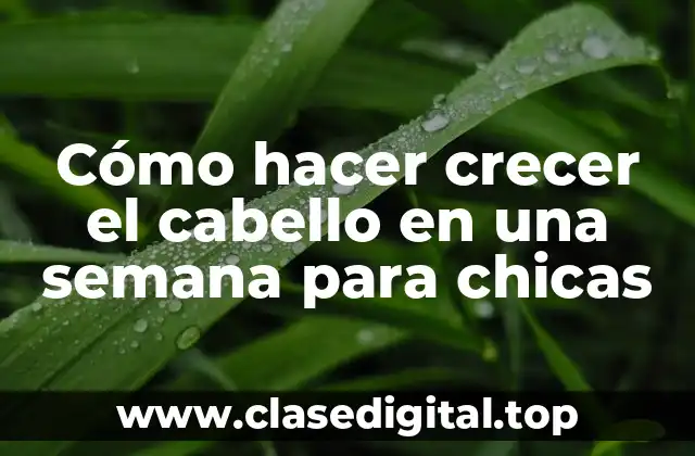 Cómo hacer crecer el cabello en una semana para chicas