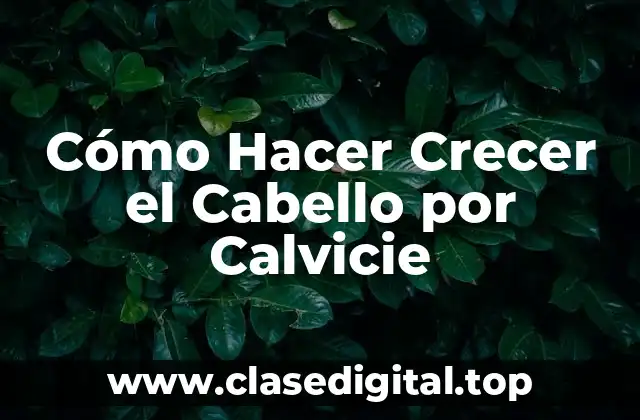 Cómo Hacer Crecer el Cabello por Calvicie