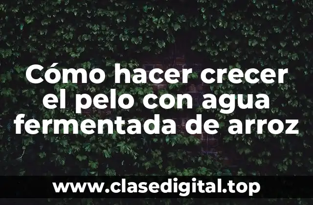 Cómo hacer crecer el pelo con agua fermentada de arroz