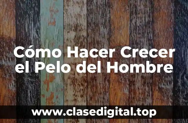 Cómo Hacer Crecer el Pelo del Hombre