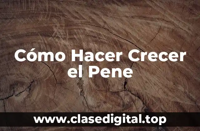 Cómo Hacer Crecer el Pene