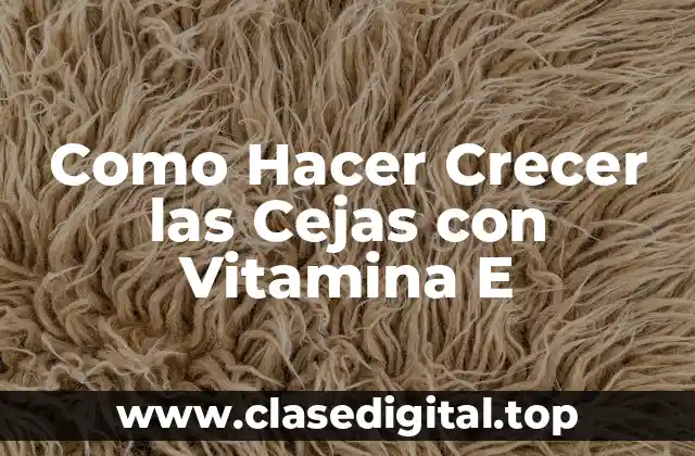 Como Hacer Crecer las Cejas con Vitamina E