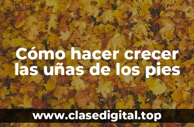 Cómo hacer crecer las uñas de los pies