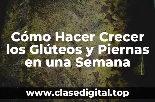 Cómo Hacer Crecer los Glúteos y Piernas en una Semana
