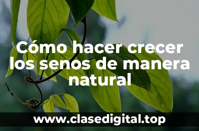 Cómo hacer crecer los senos de manera natural