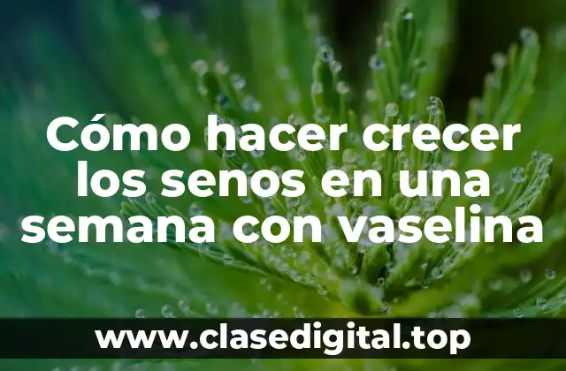 Cómo hacer crecer los senos en una semana con vaselina