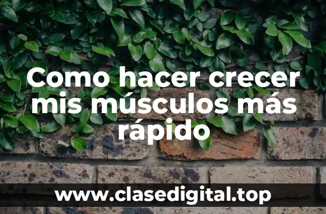 Como hacer crecer mis músculos más rápido