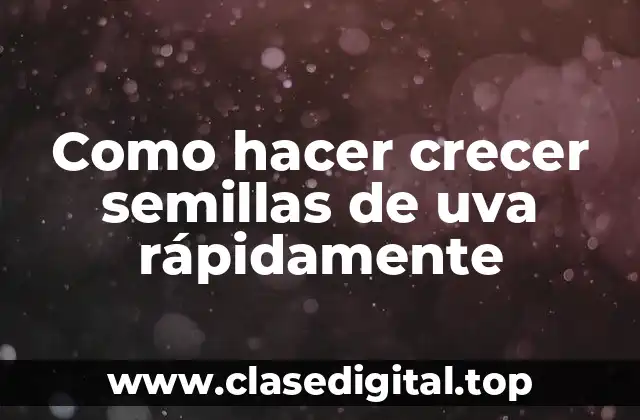 Como hacer crecer semillas de uva rápidamente