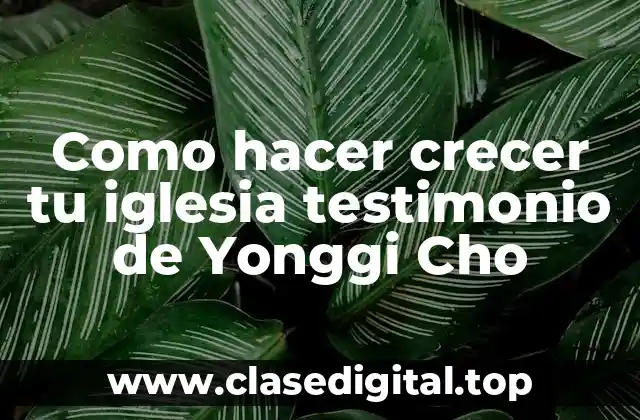 Como hacer crecer tu iglesia testimonio de Yonggi Cho