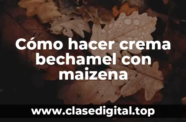 Cómo hacer crema bechamel con maizena