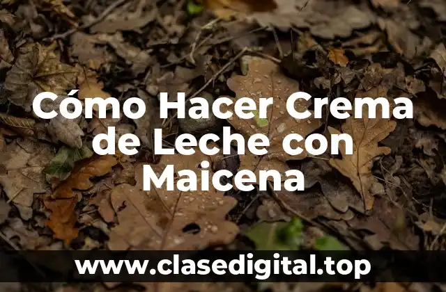 Cómo Hacer Crema de Leche con Maicena