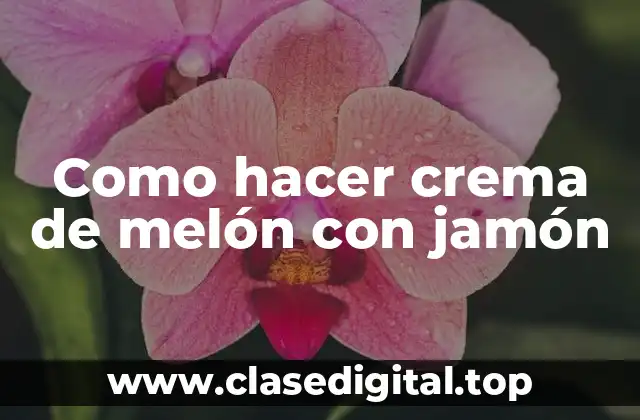 Como hacer crema de melón con jamón