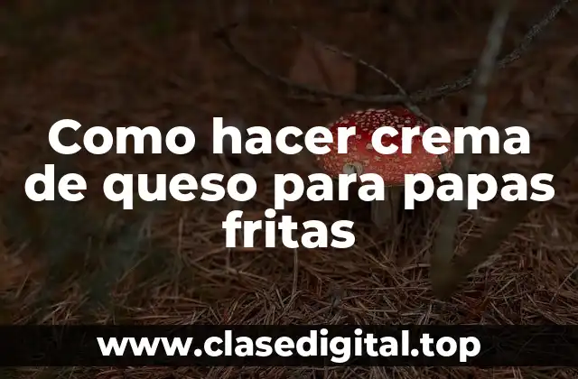 Como hacer crema de queso para papas fritas