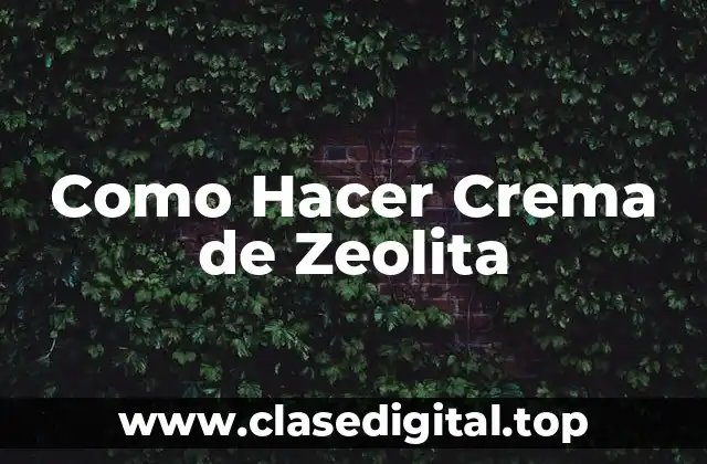Como Hacer Crema de Zeolita