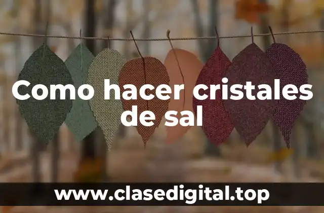 Como hacer cristales de sal