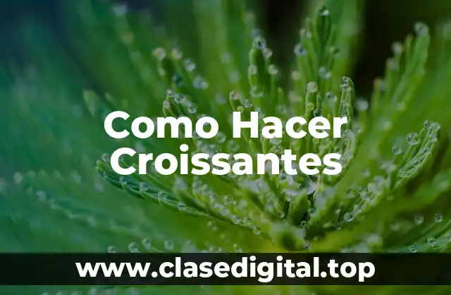 Como Hacer Croissantes