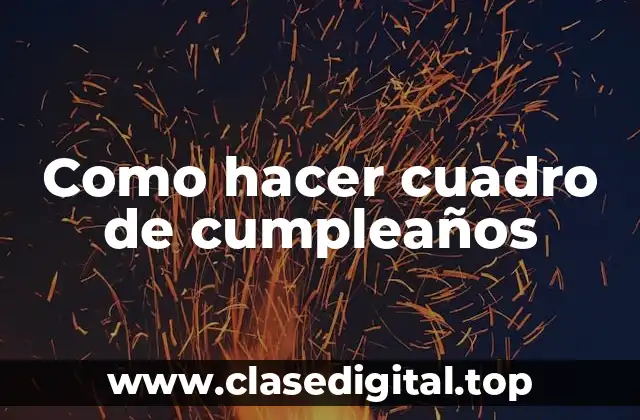 Como hacer cuadro de cumpleaños