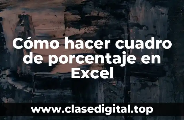 Cómo hacer cuadro de porcentaje en Excel