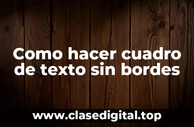 Cuadro de texto sin bordes