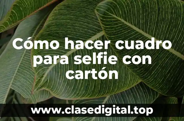 Cómo hacer cuadro para selfie con cartón