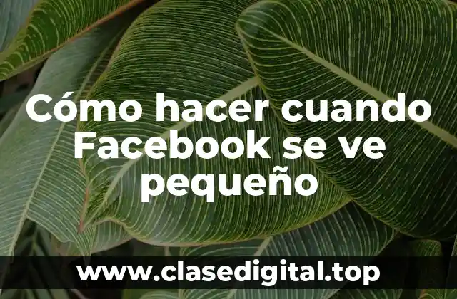Cómo hacer cuando Facebook se ve pequeño