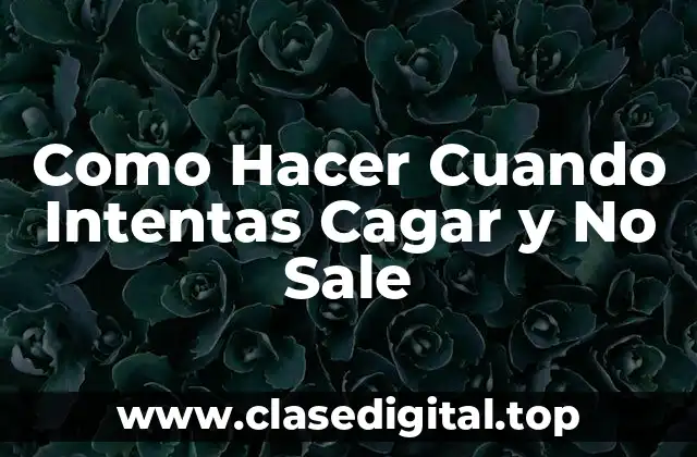 Como Hacer Cuando Intentas Cagar y No Sale