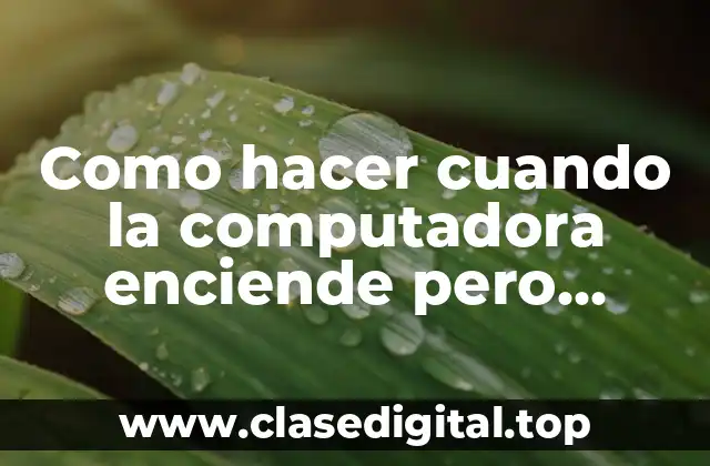 Como hacer cuando la computadora enciende pero queda pausada