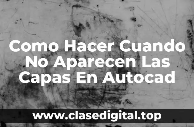 Como Hacer Cuando No Aparecen Las Capas En Autocad