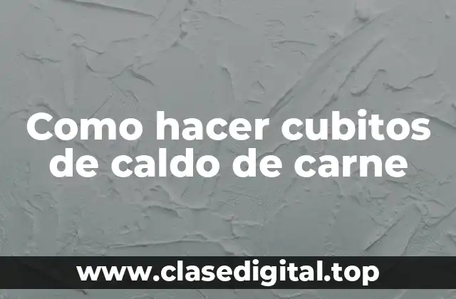 Como hacer cubitos de caldo de carne