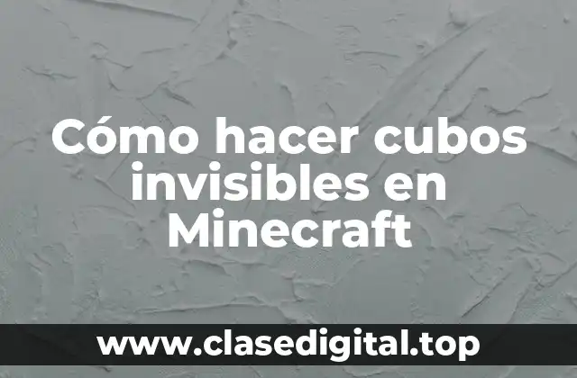 Cómo hacer cubos invisibles en Minecraft