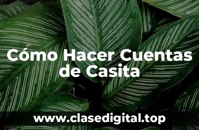 Cómo Hacer Cuentas de Casita