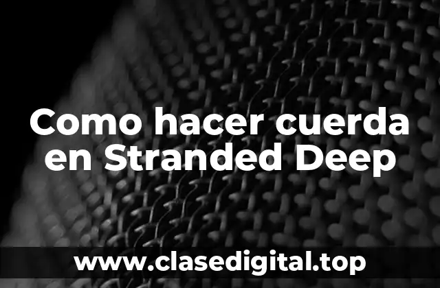 Como hacer cuerda en Stranded Deep