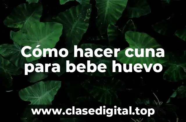 Cómo hacer cuna para bebe huevo