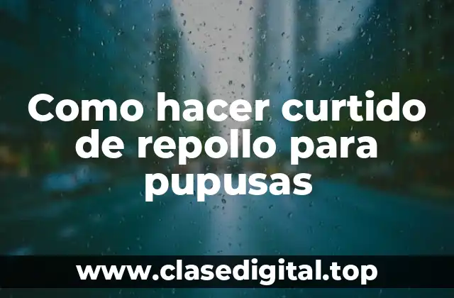 Como hacer curtido de repollo para pupusas