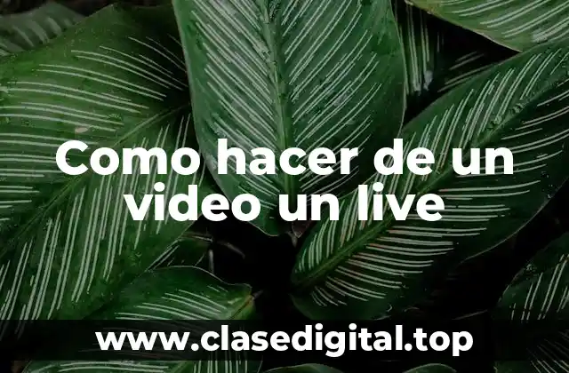 Como hacer de un video un live