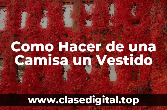 Como Hacer de una Camisa un Vestido