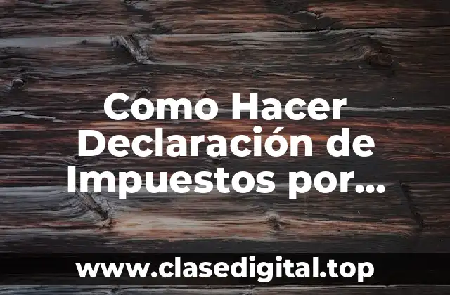 Como Hacer Declaración de Impuestos por Internet