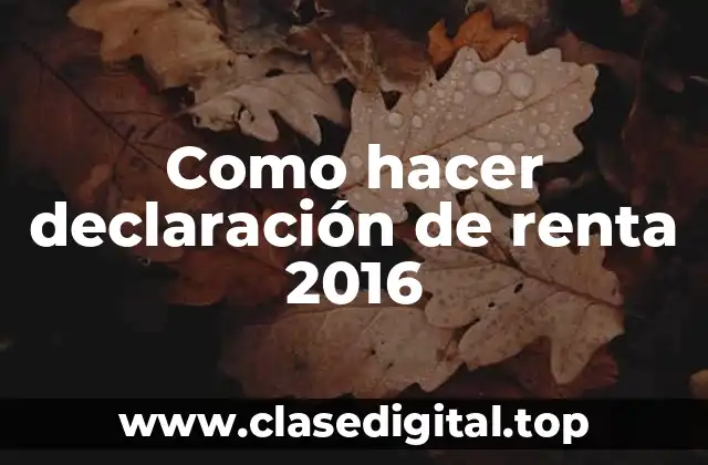 Declaración de renta 2016