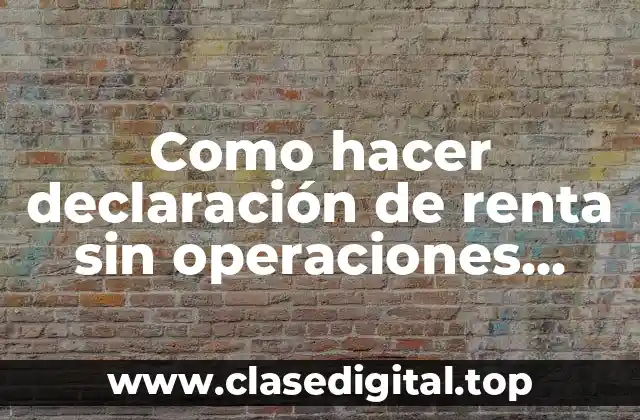 Como hacer declaración de renta sin operaciones Panama