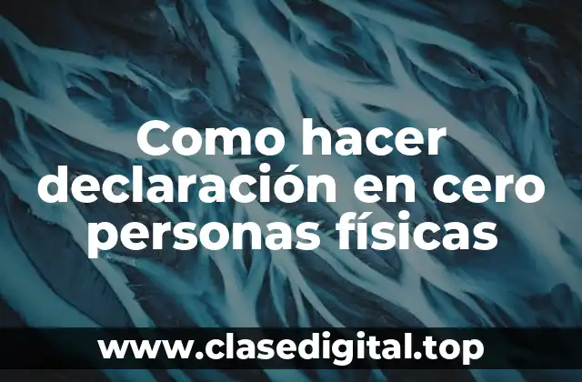 ¿Qué es la declaración en cero personas físicas?