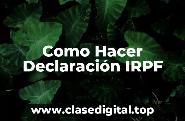 Como Hacer Declaración IRPF