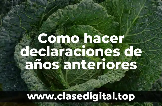 Como hacer declaraciones de años anteriores