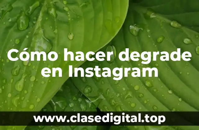 Cómo hacer degrade en Instagram