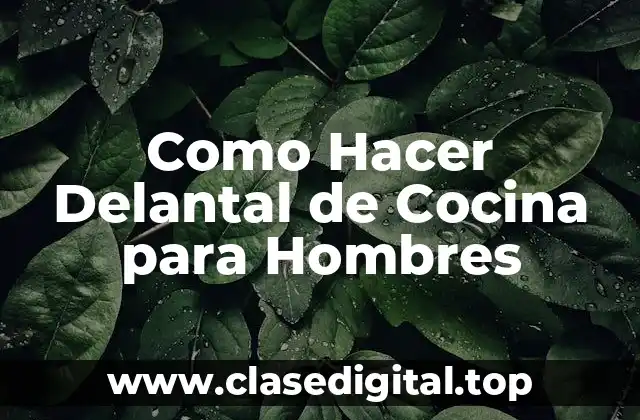 Como Hacer Delantal de Cocina para Hombres