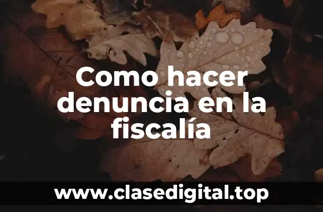 Como hacer denuncia en la fiscalía